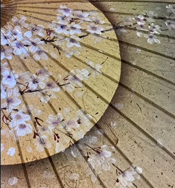 和日傘に日本画