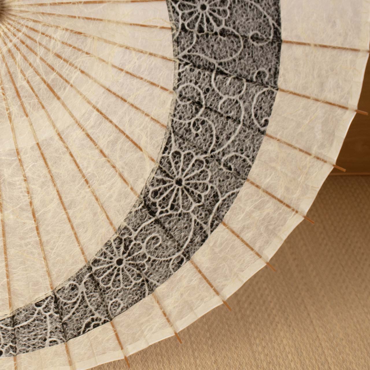 落水重ね 『三日月奴』菊唐草 墨紗