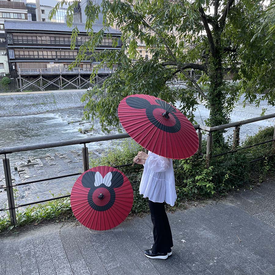 ディズニー/京都伝統工芸 和日傘①ミッキー蛇の目柄