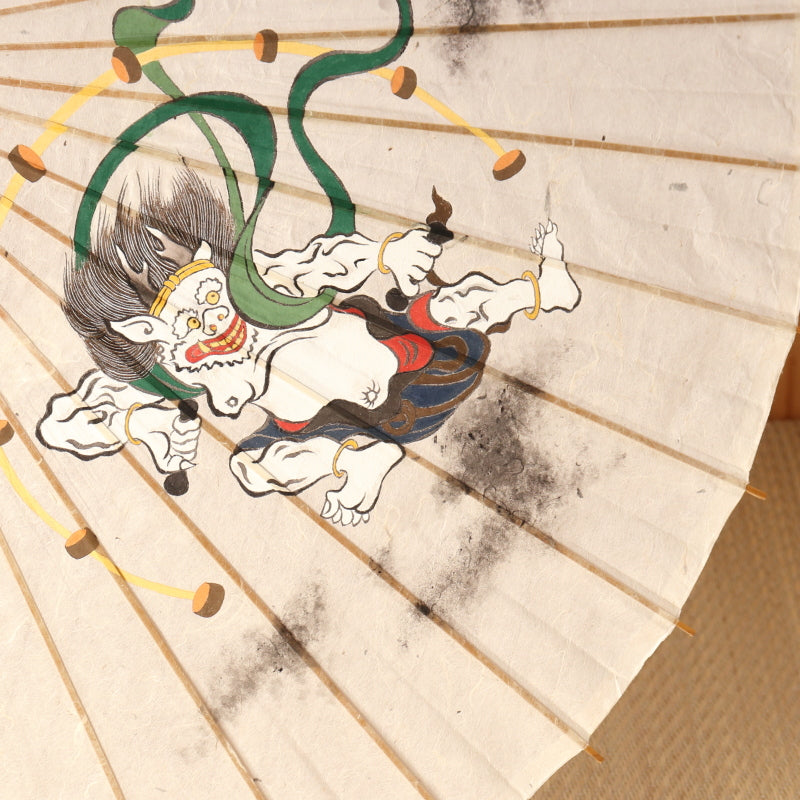 手描き京友禅 和日傘『風神雷神図』