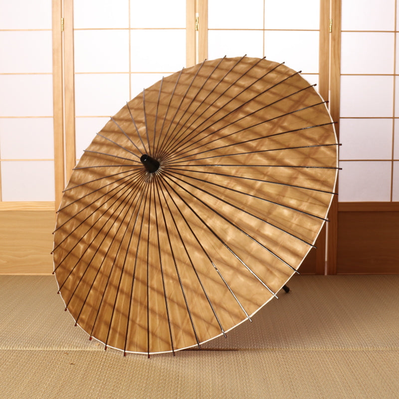 黒竹和日傘『縁』絞り染め 柿渋色