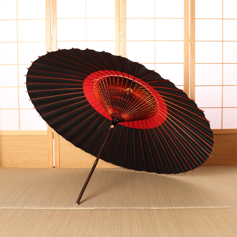 艶消し特選蛇の目柄 『漆黒に紅』