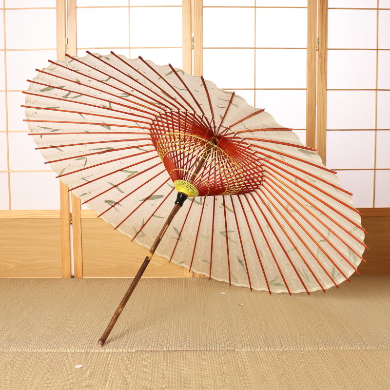 黒竹蛇の目傘 『透かし笹の葉』