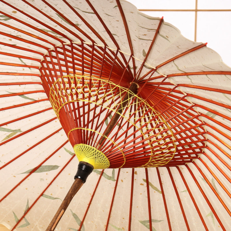 黒竹蛇の目傘 『透かし笹の葉』