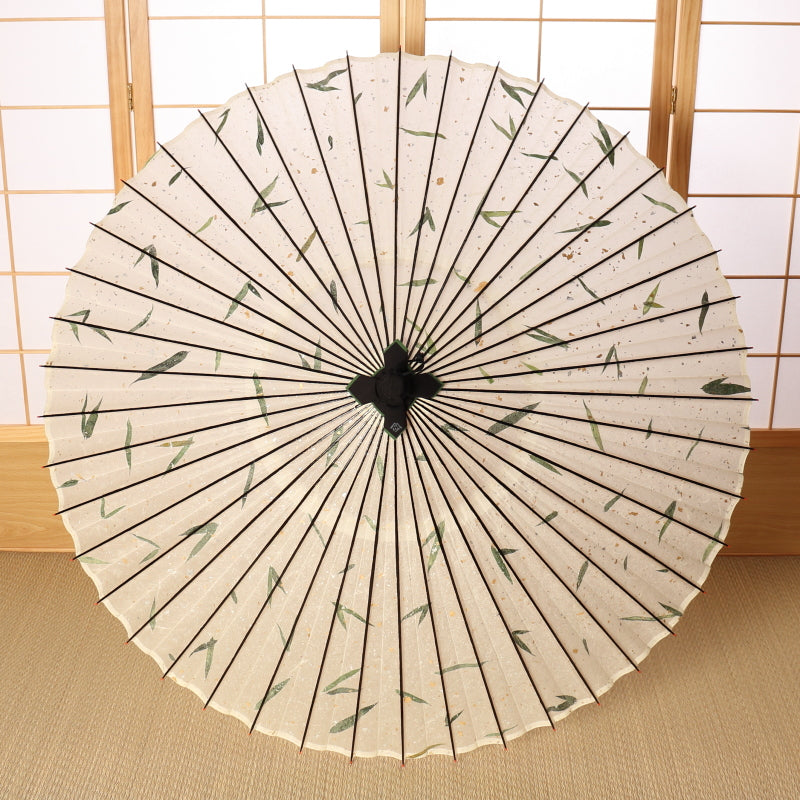 黒竹蛇の目傘 『透かし笹の葉』