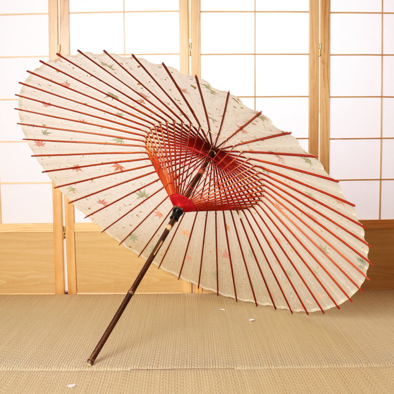 黒竹蛇の目傘 『透かし紅葉』