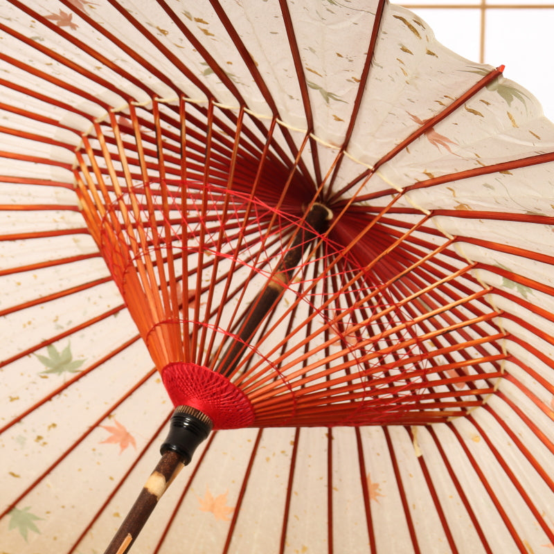 黒竹蛇の目傘 『透かし紅葉』