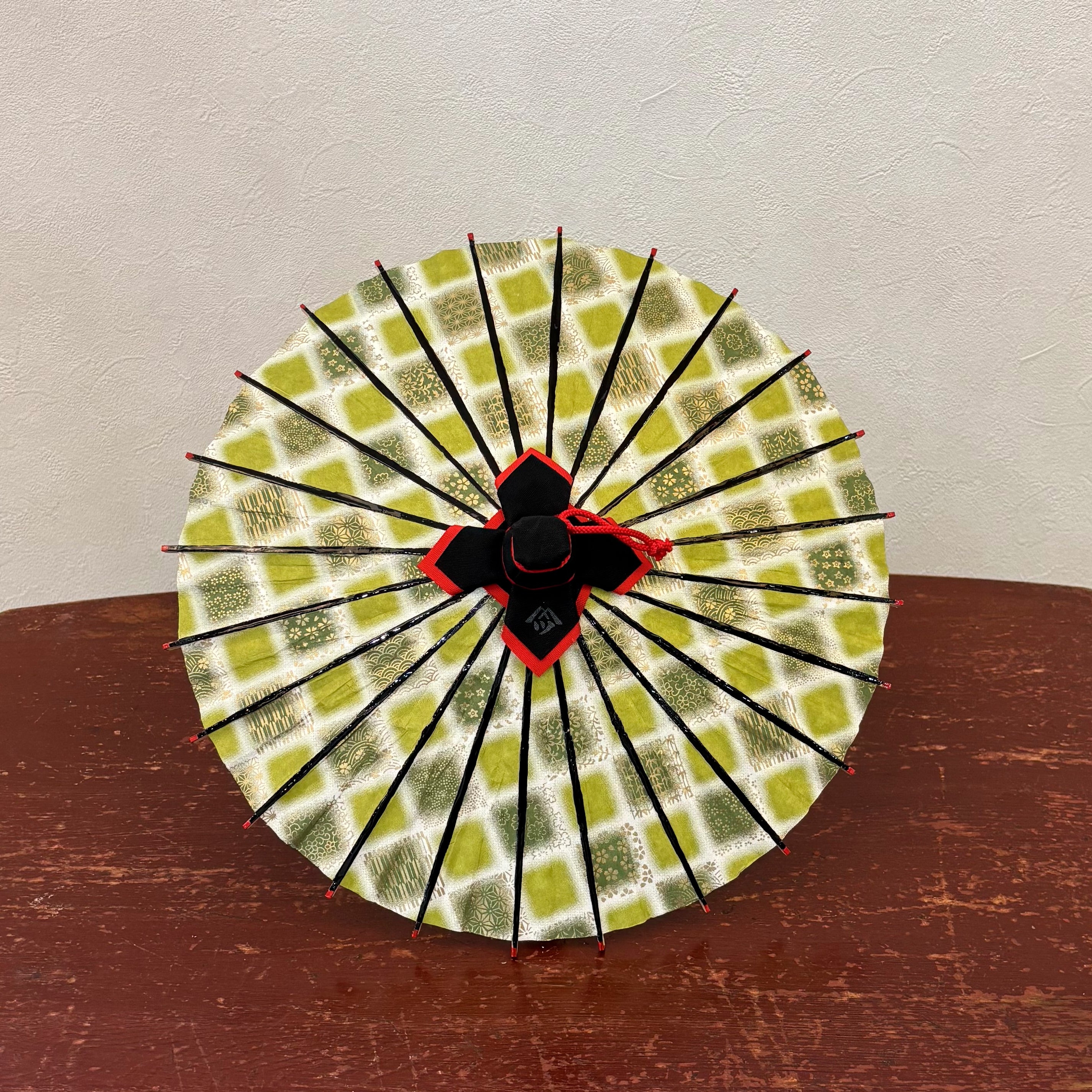 姫和傘 『市松に京友禅』緑