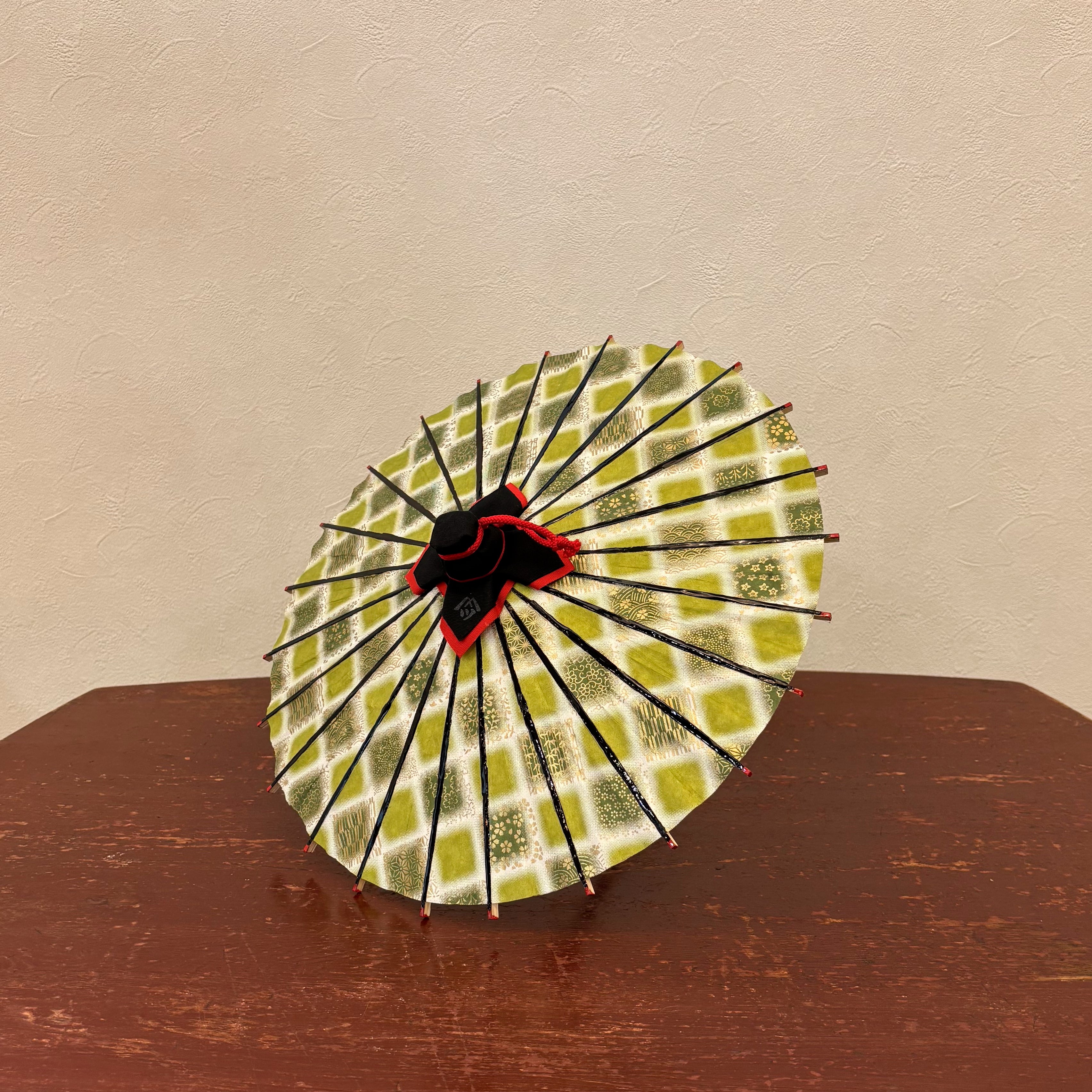 姫和傘 『市松に京友禅』緑