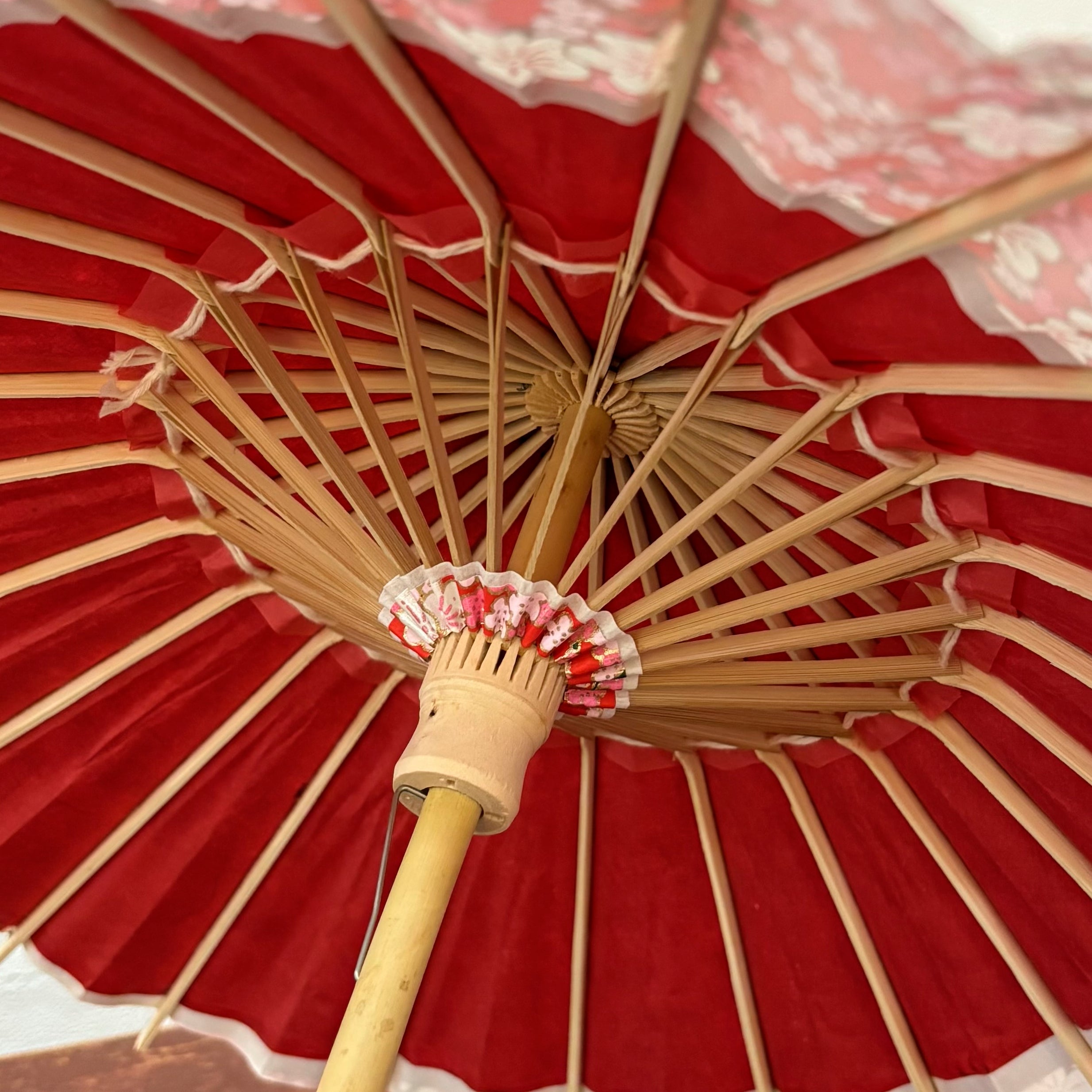 姫和傘 大寸『紅月に梅の花』