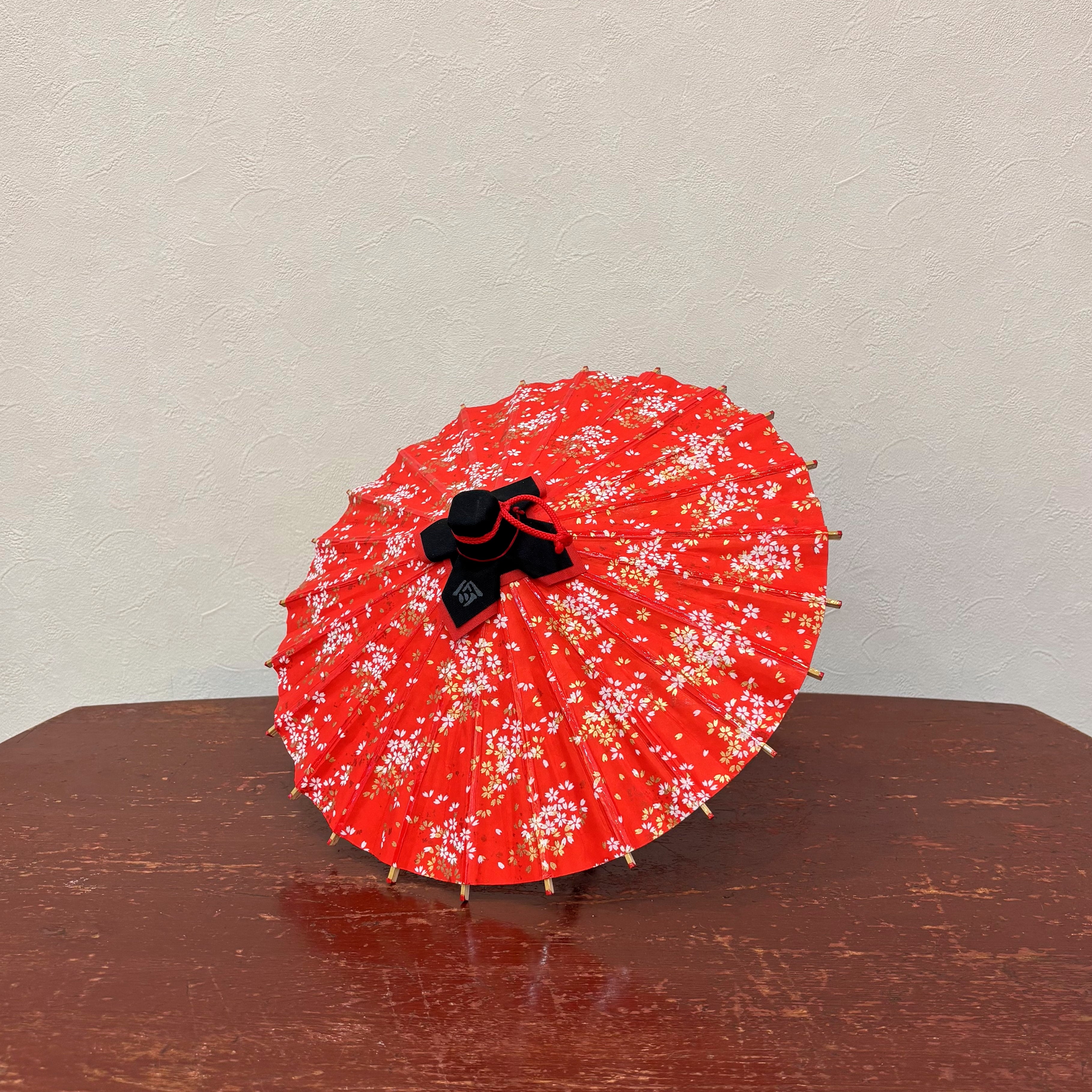 姫和傘 『桜かすみ』赤/クリア漆