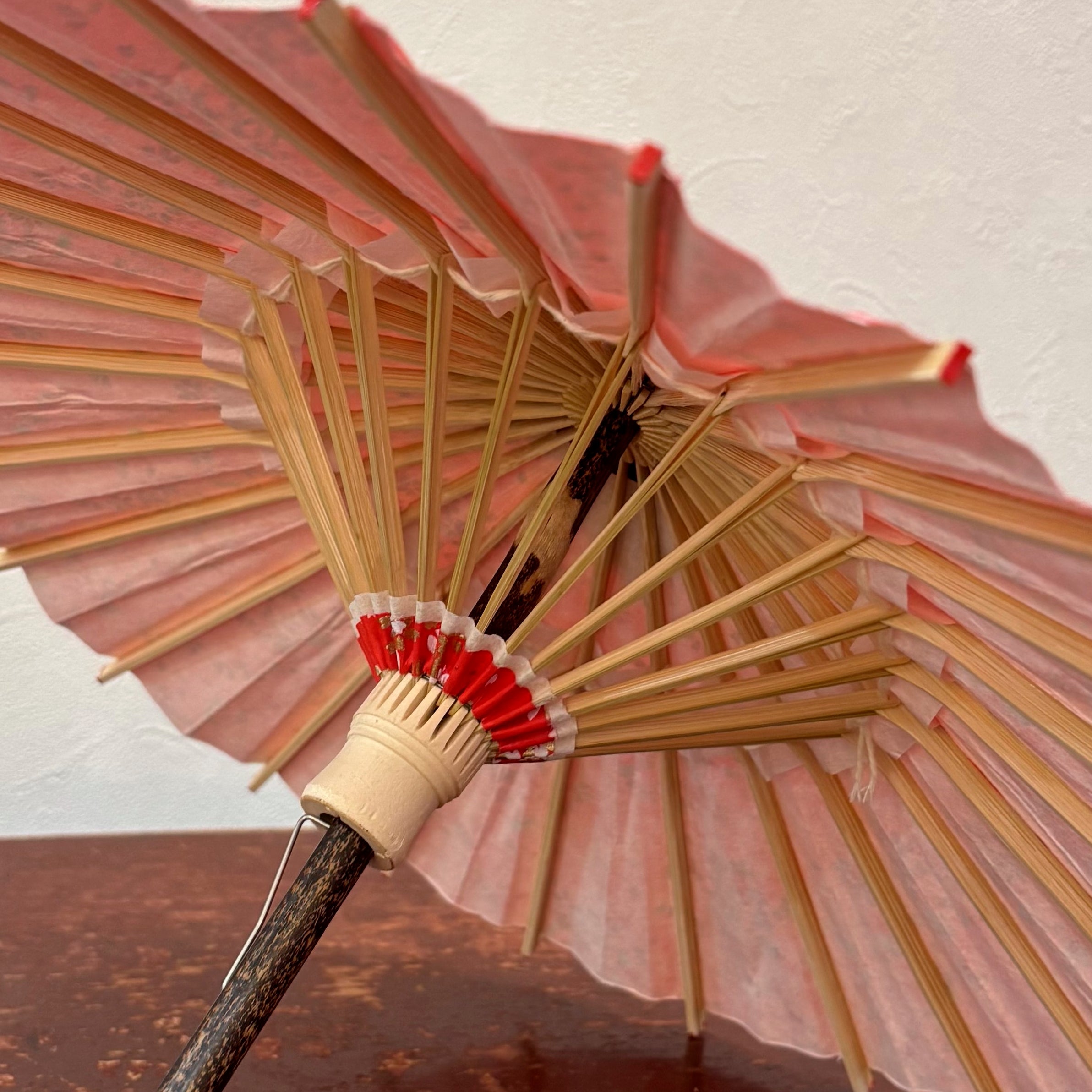 姫和傘 『桜かすみ』赤/クリア漆