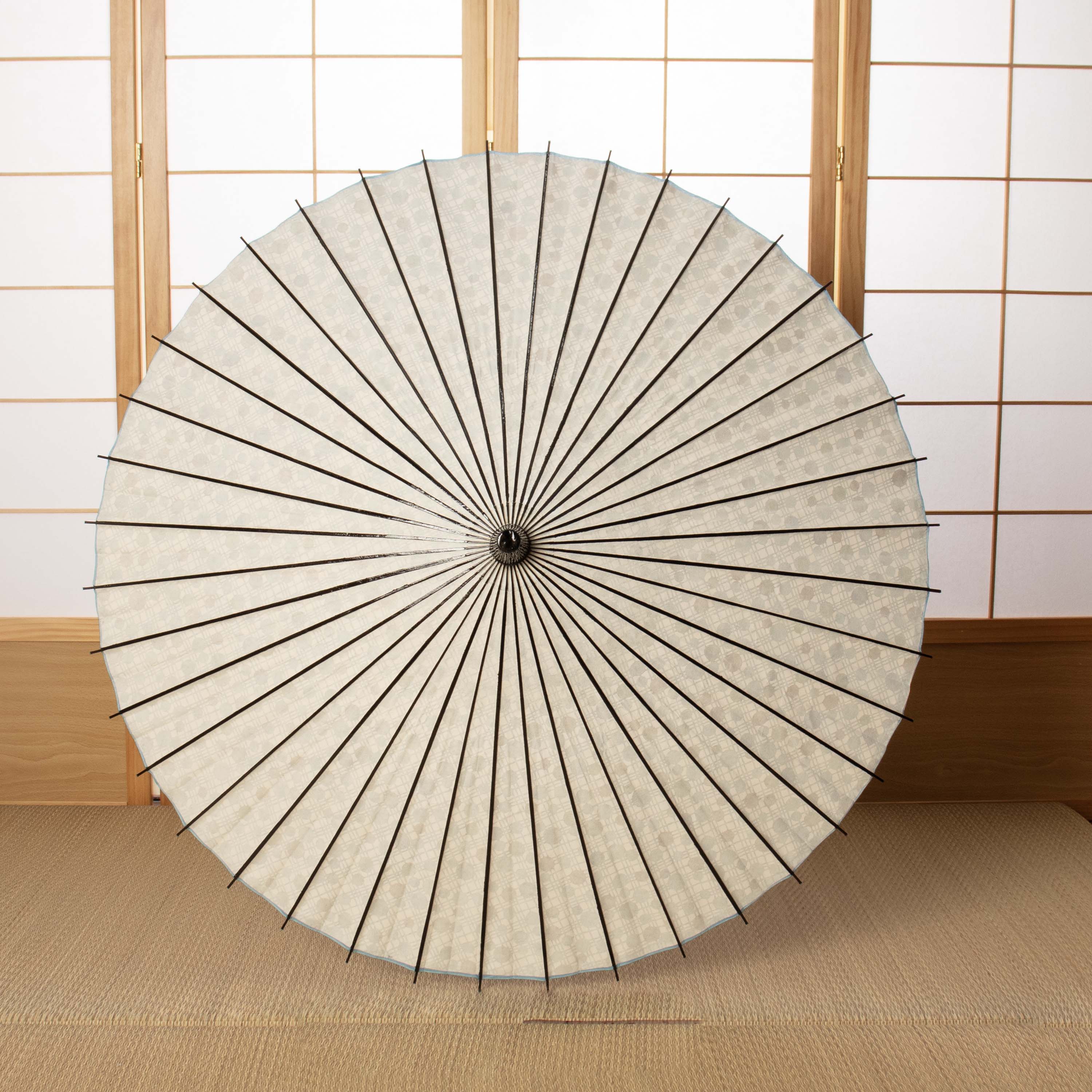 和日傘 『花ひらく』 水玉格子 蒼