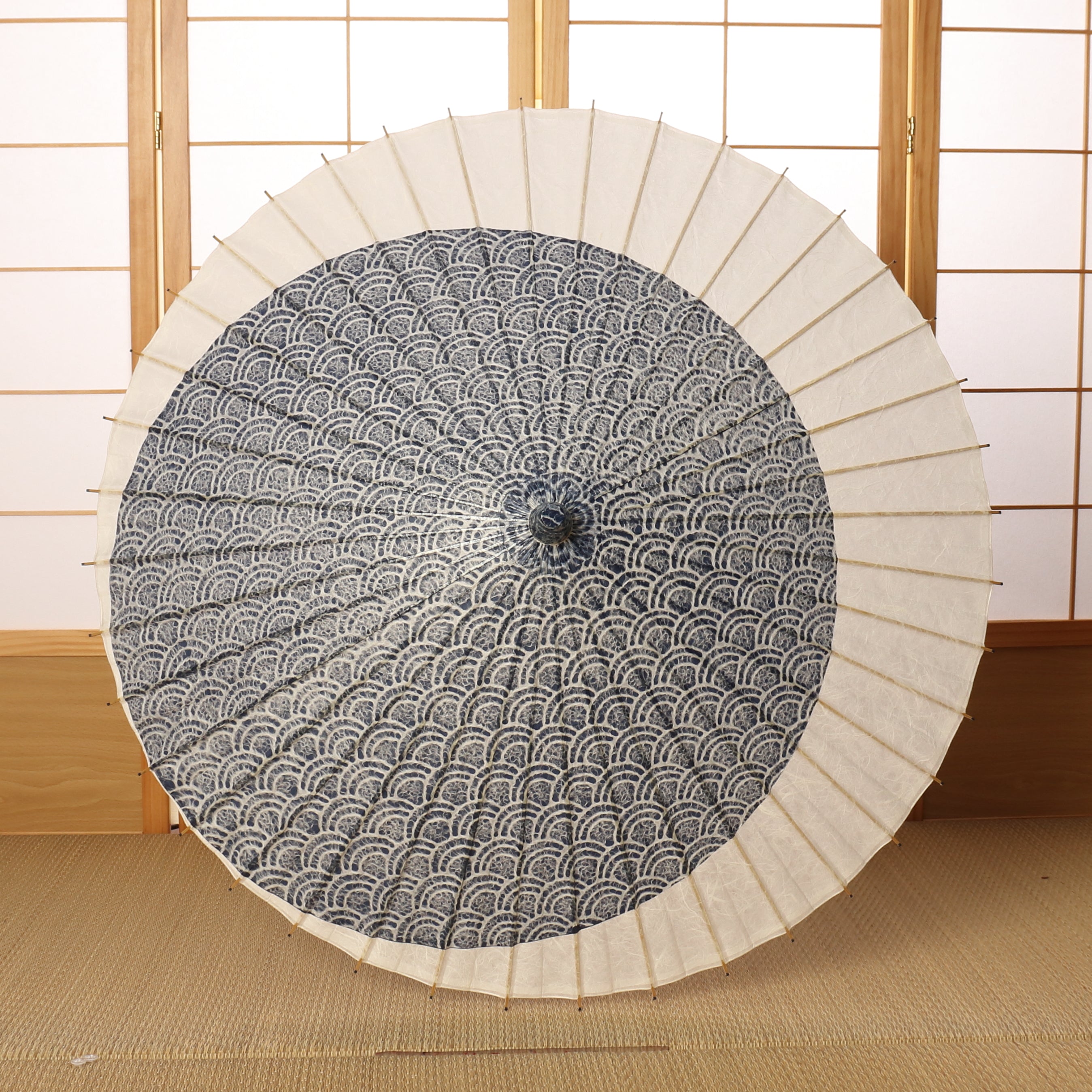 落水紙重ね『月奴』青海波 藍影