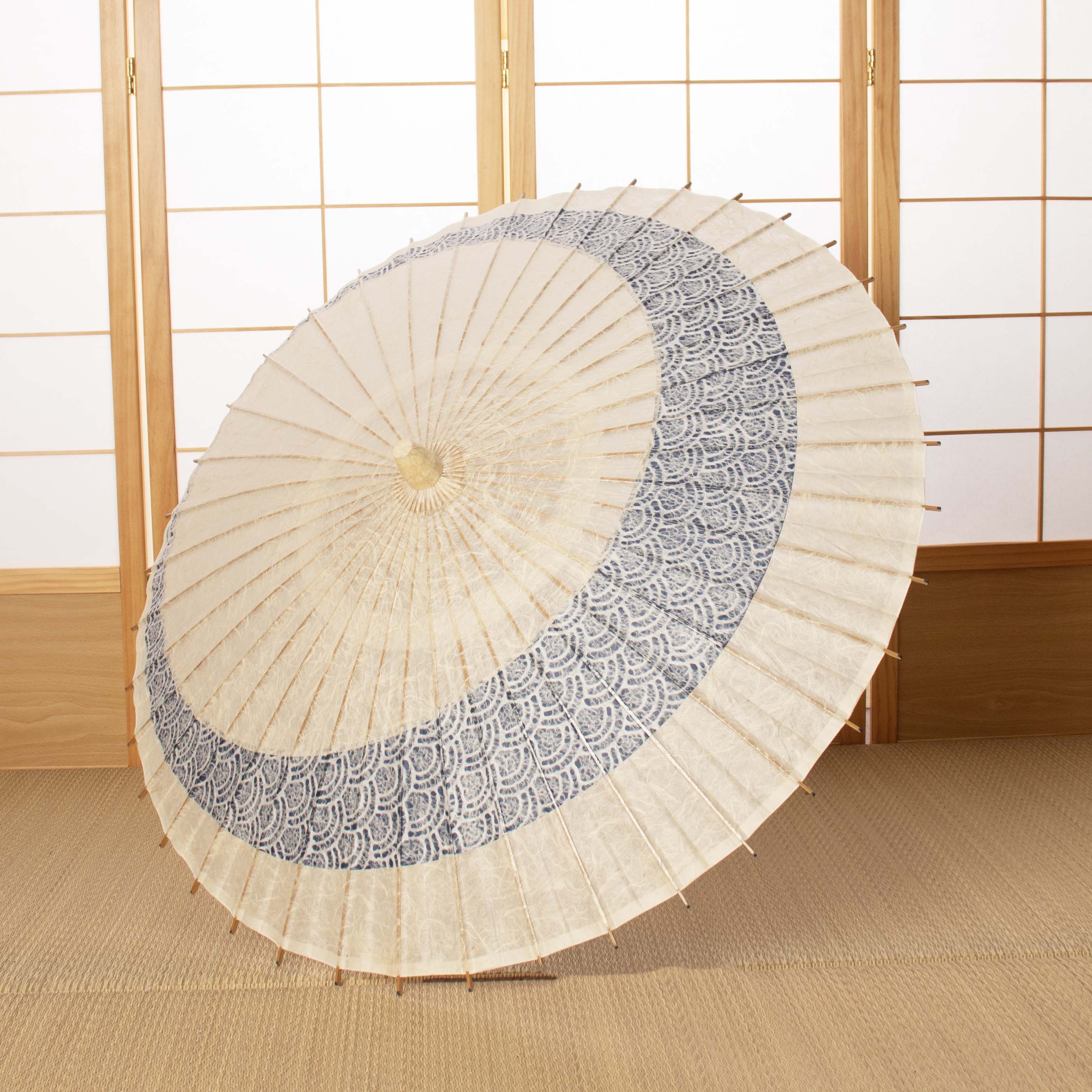 落水重ね 『三日月奴』青海波 藍紗