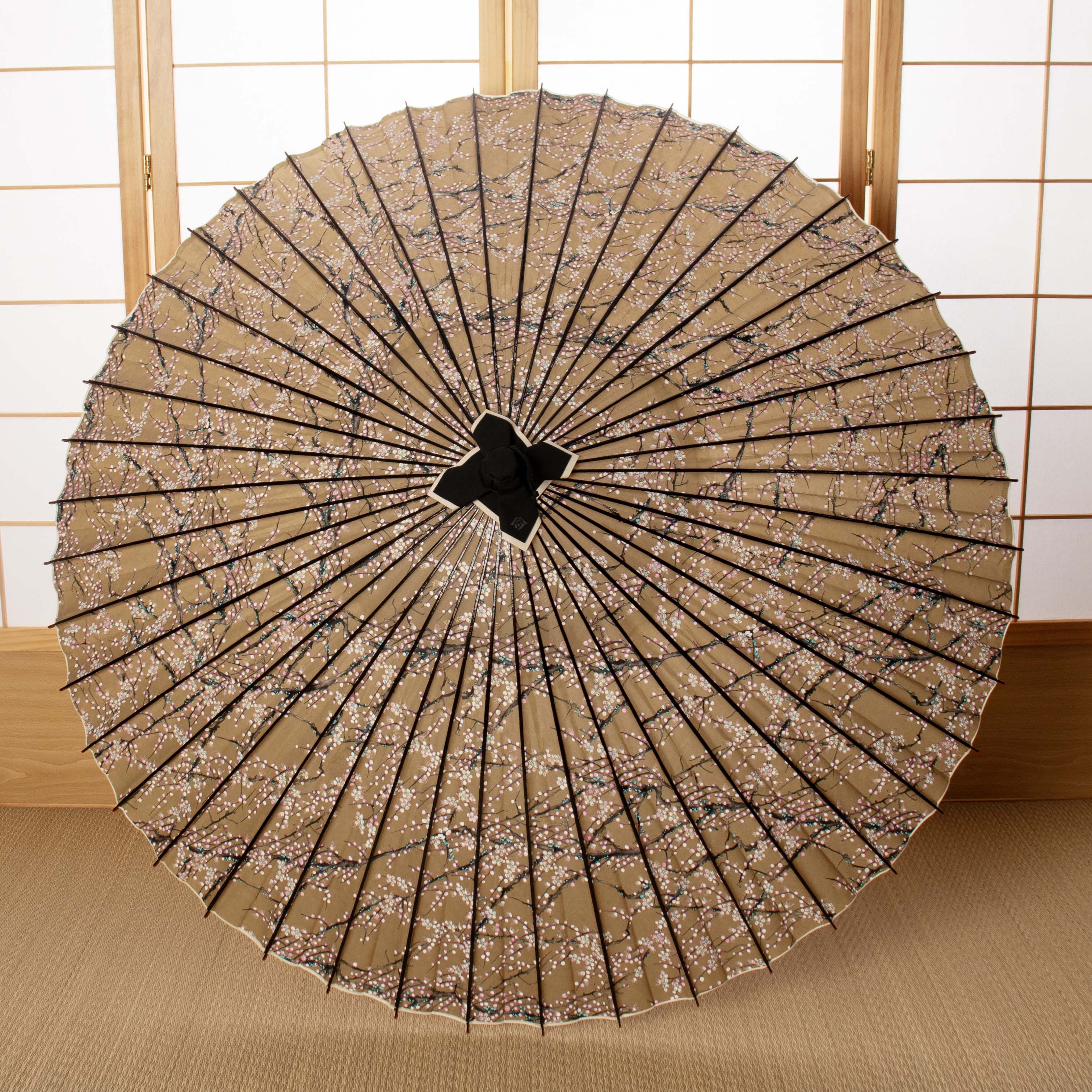 京友禅 黒竹『梅流水 くるみ色』