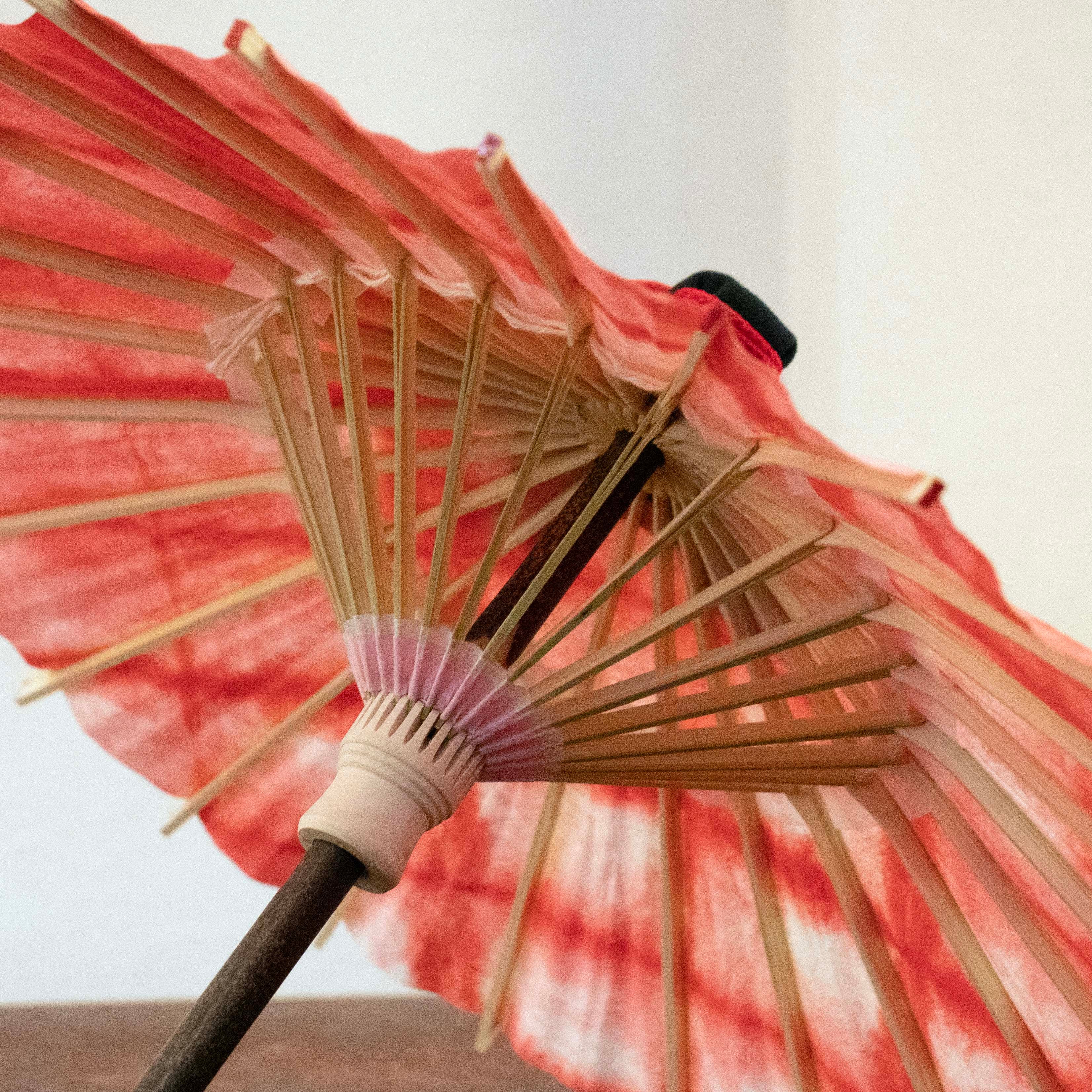 姫和傘 『板染め絞り 紅緋』