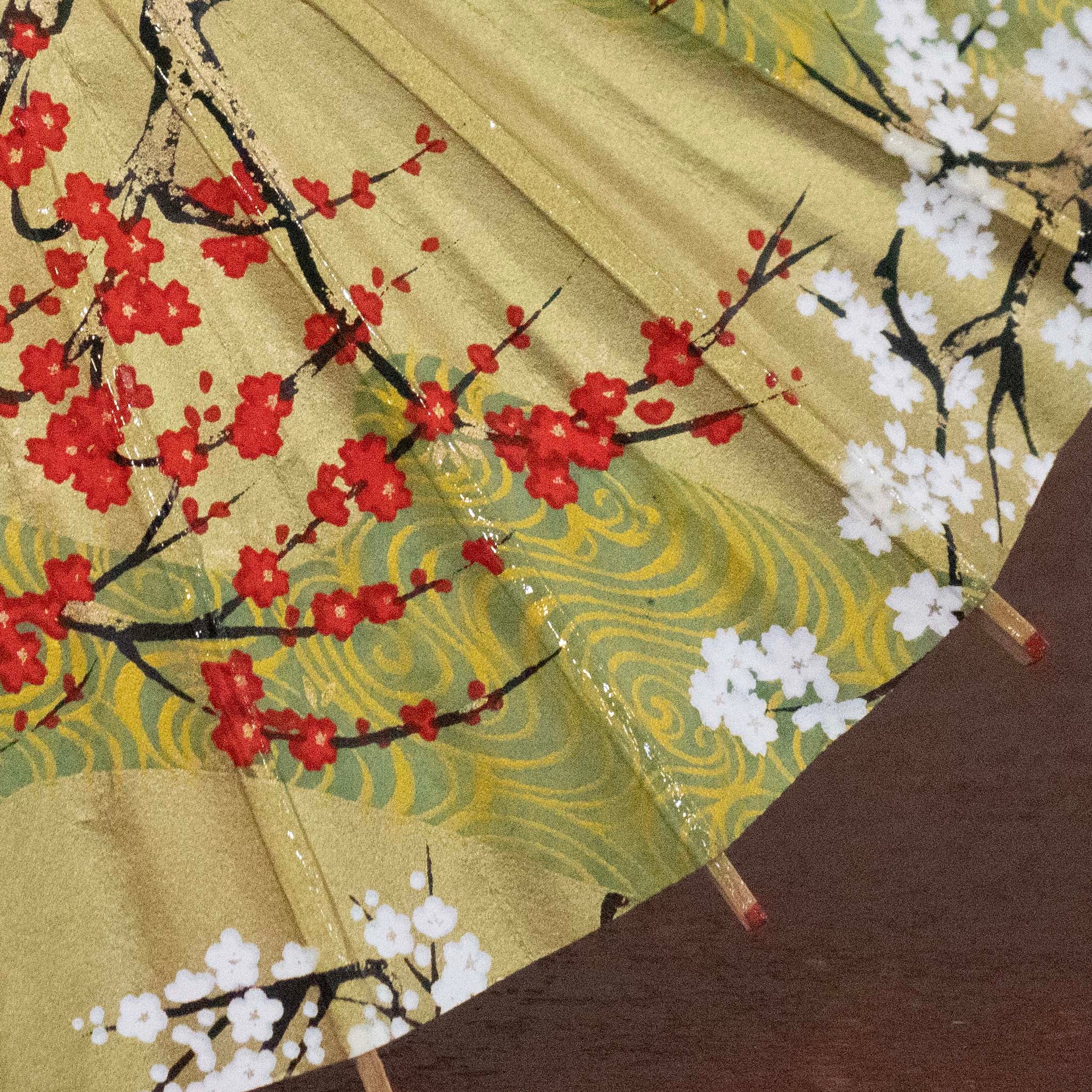 姫和傘 『紅梅白梅 観世流水 』若草色