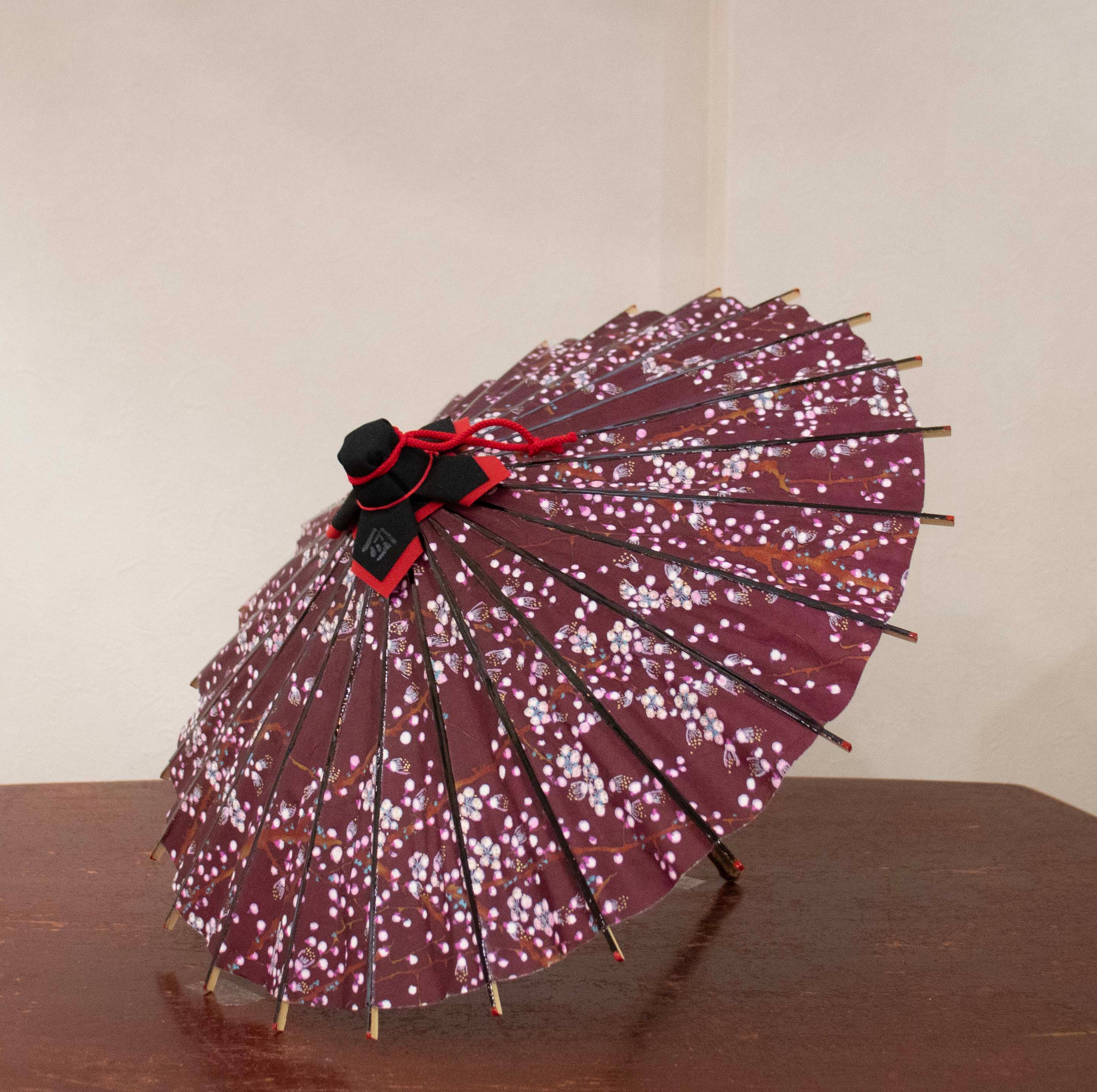 姫和傘 大寸 『梅流水 』エンジ