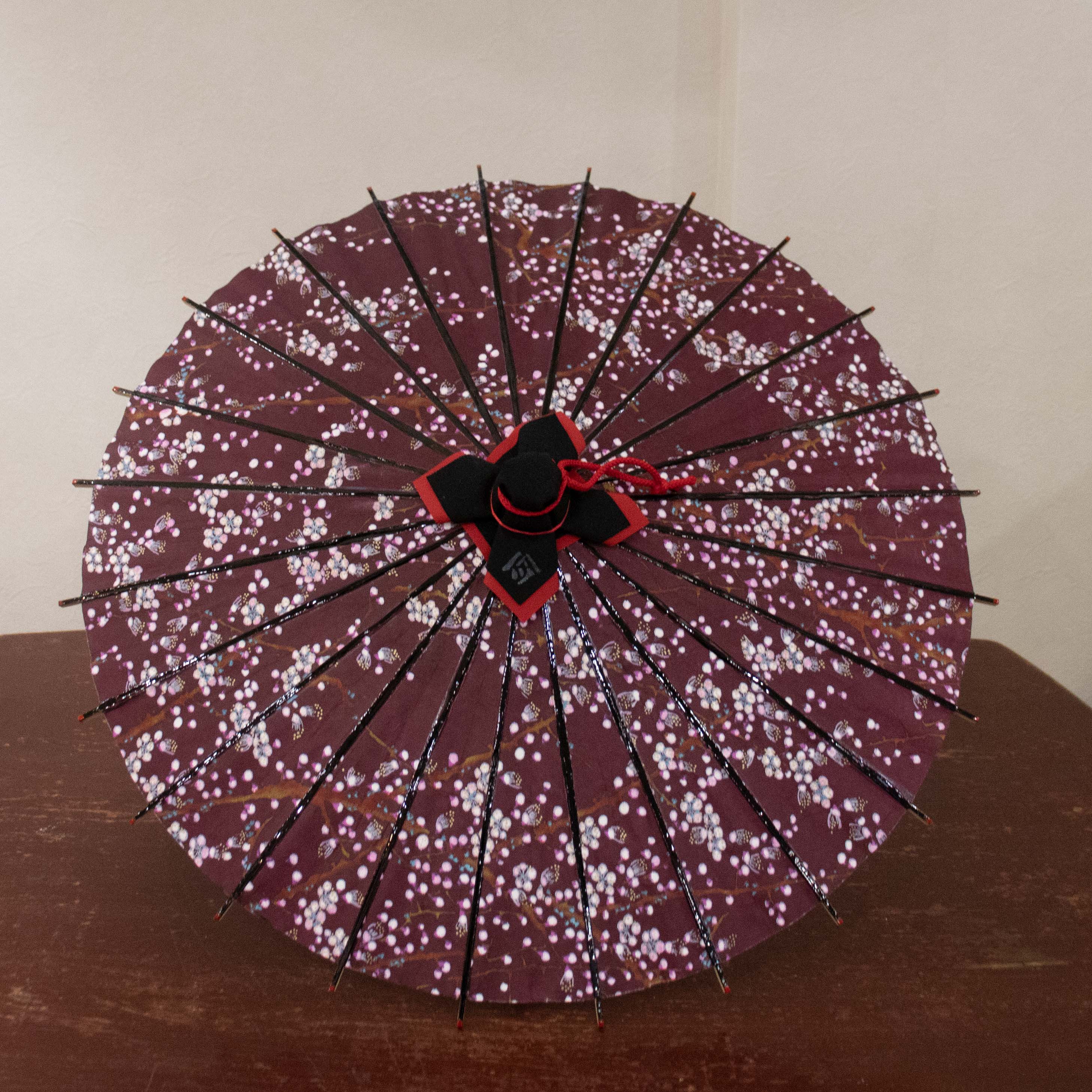 姫和傘 大寸 『梅流水 』エンジ