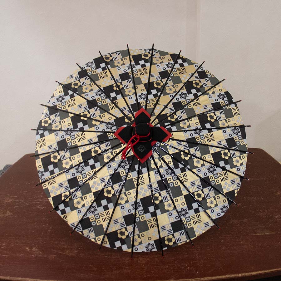 姫和傘 大寸『変わり市松 梅文様』