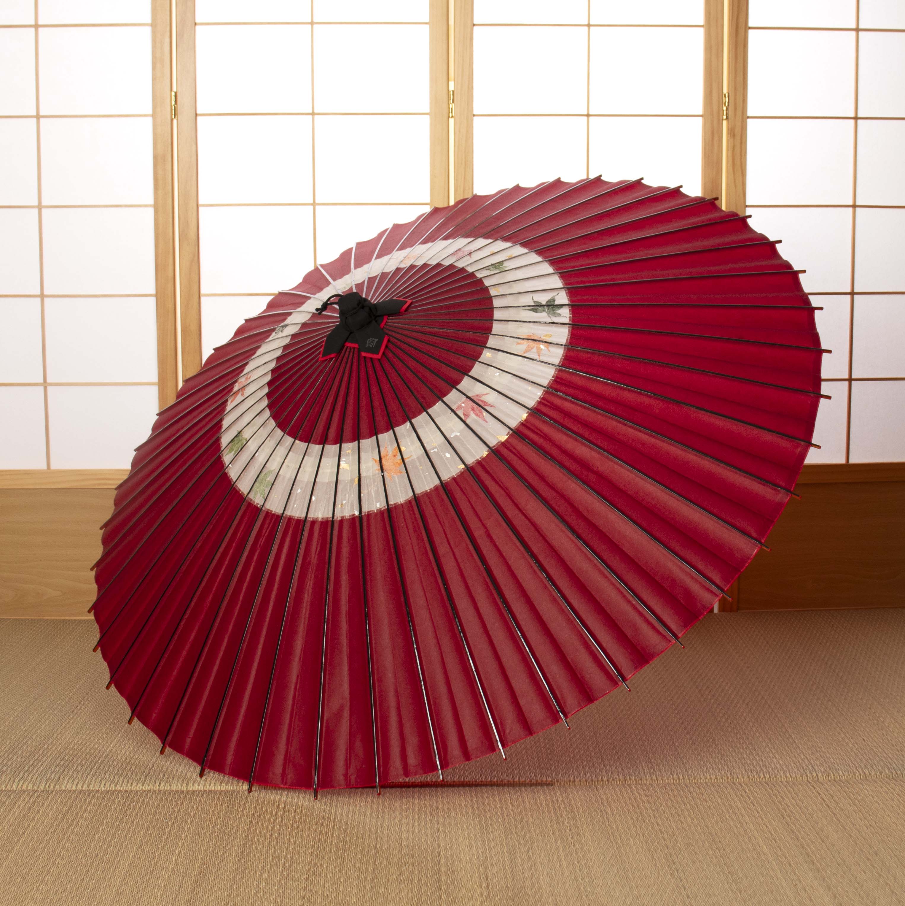 特選蛇の目柄 『深紅に紅葉』