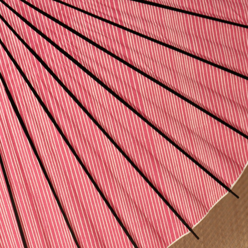 黒竹和日傘『縁』縞模様 紅