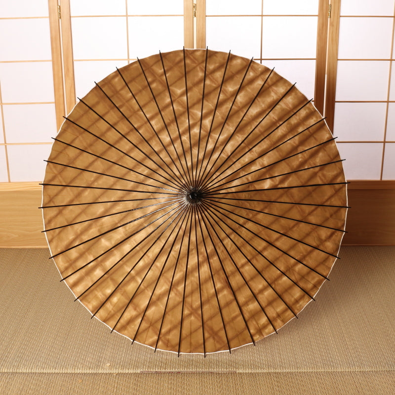 黒竹和日傘『縁』絞り染め 柿渋色