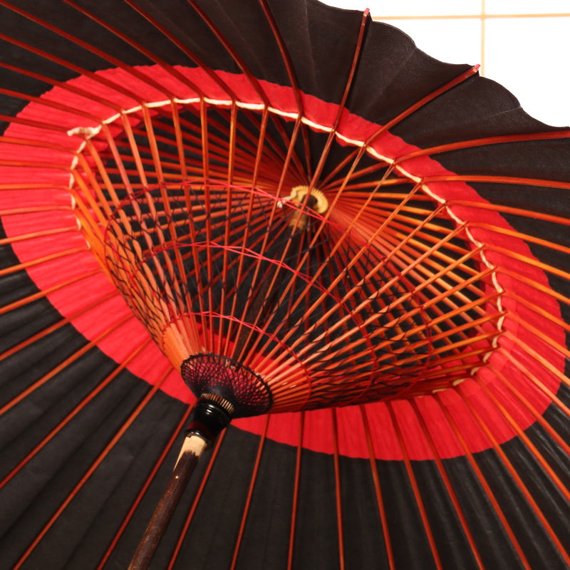 艶消し特選蛇の目柄 『漆黒に紅』