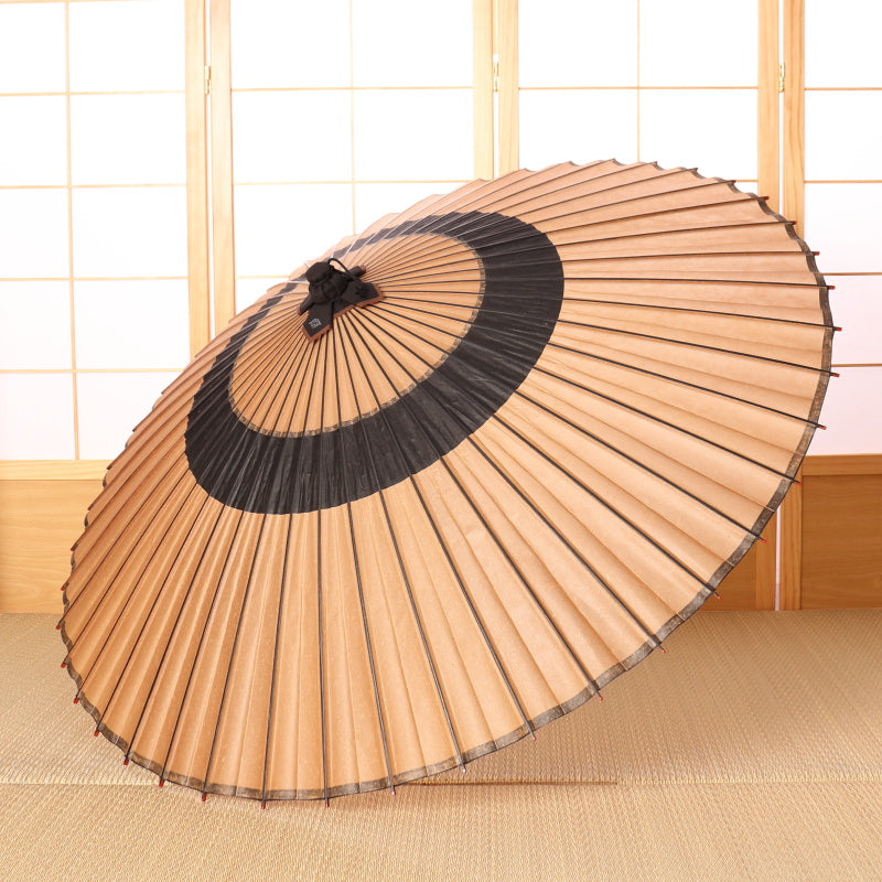 艶消し特選蛇の目柄 『光悦茶に漆黒』