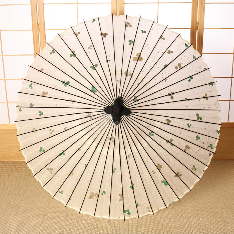 黒竹蛇の目傘 『透かしクローバー』