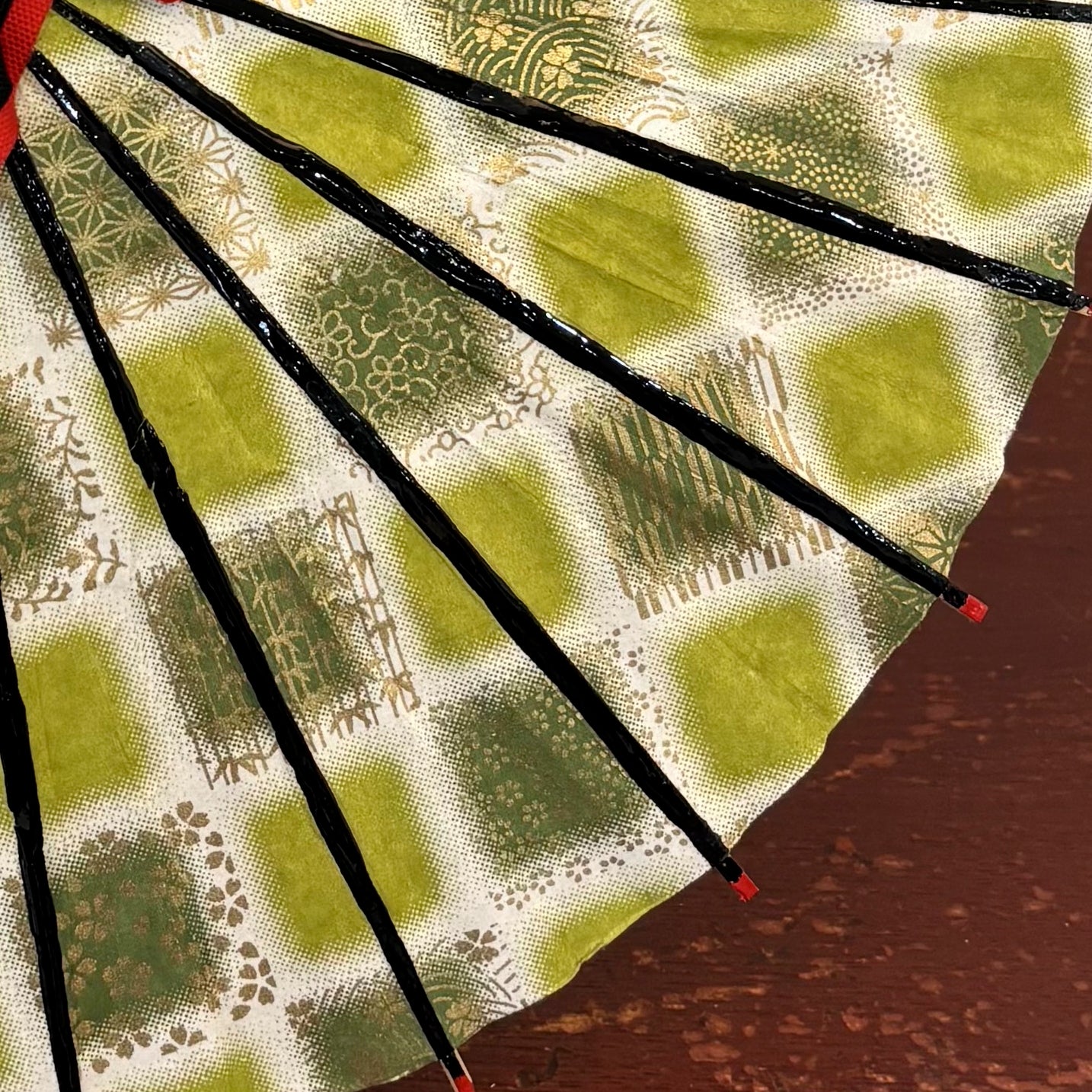 姫和傘 『市松に京友禅』緑