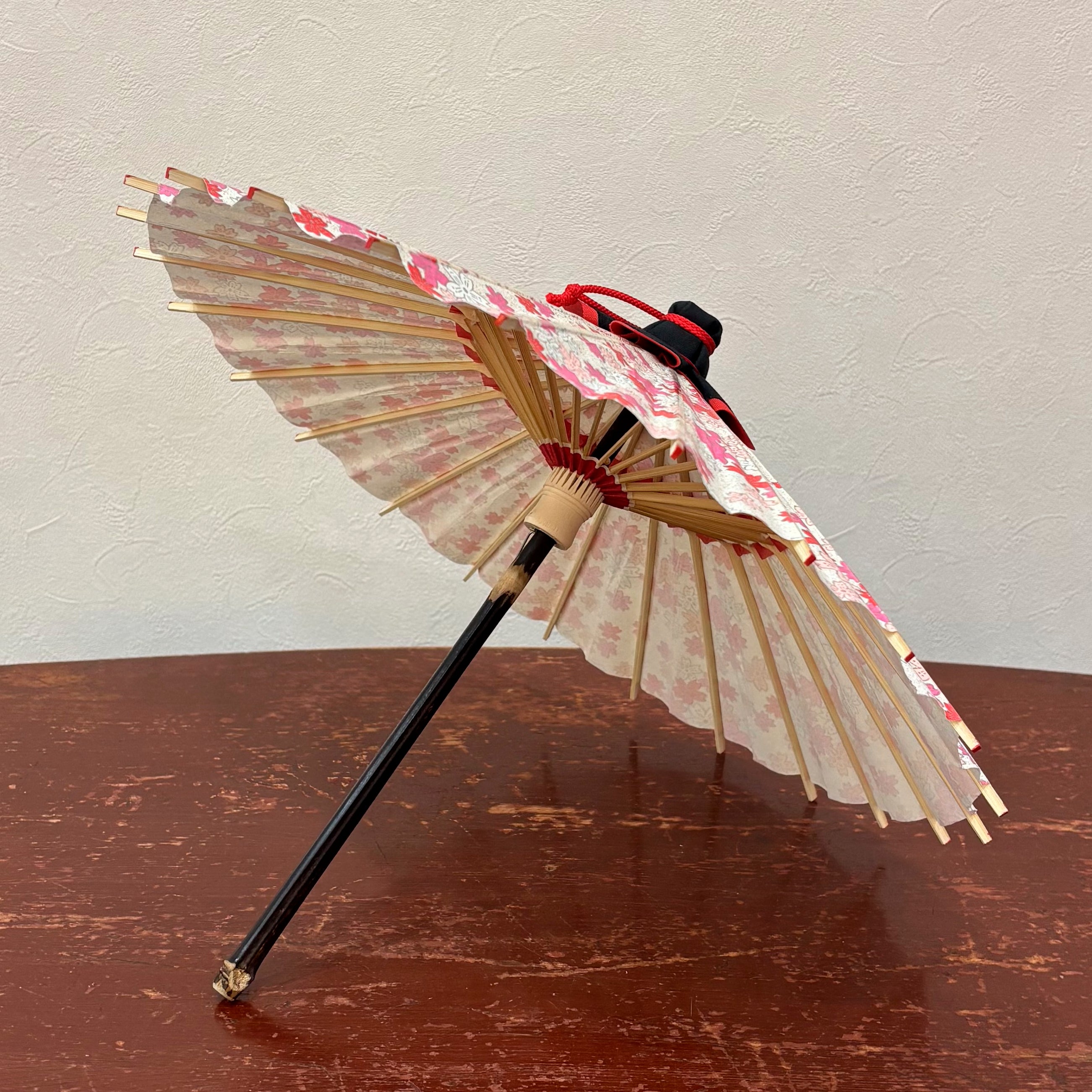 姫和傘  大寸『白地にリボン桜』