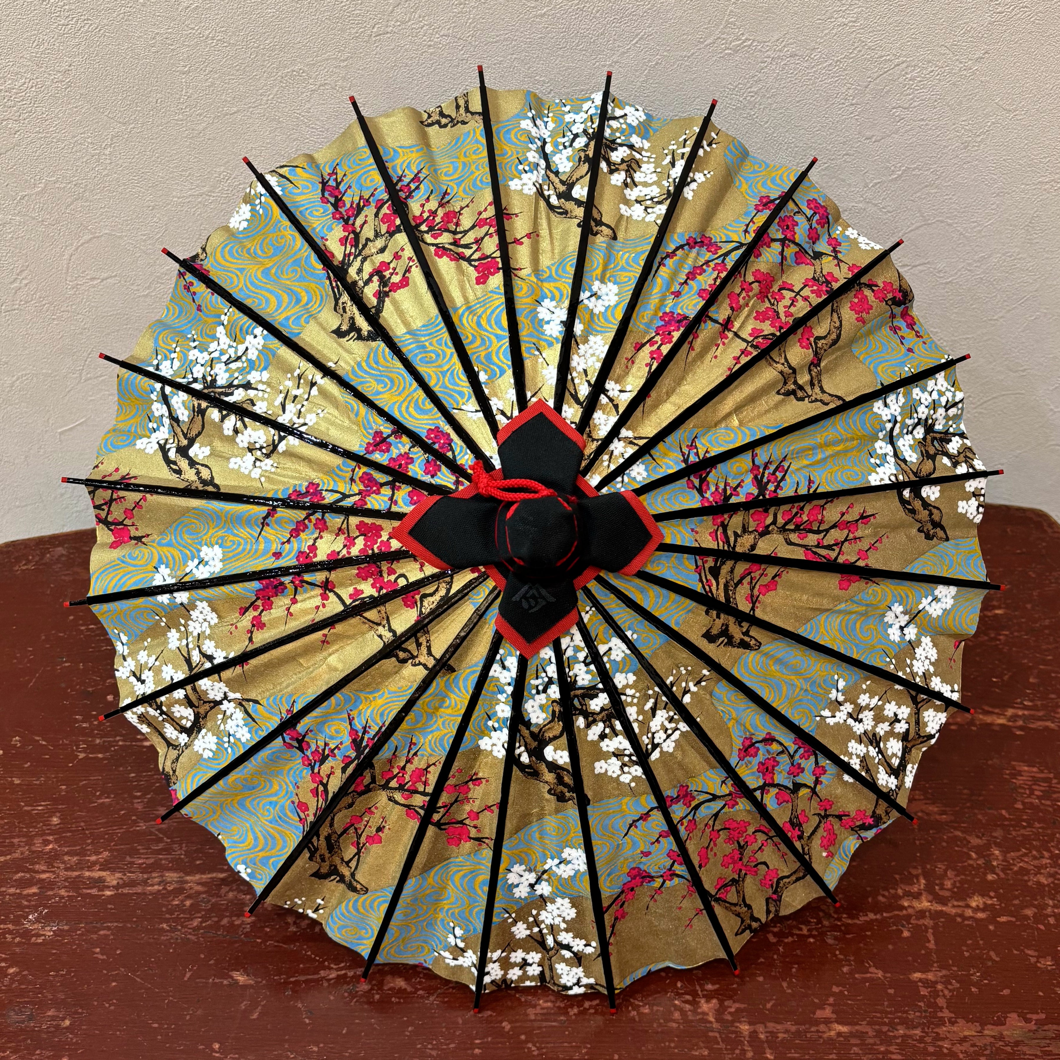 姫和傘 大寸 紅梅白梅観世流水