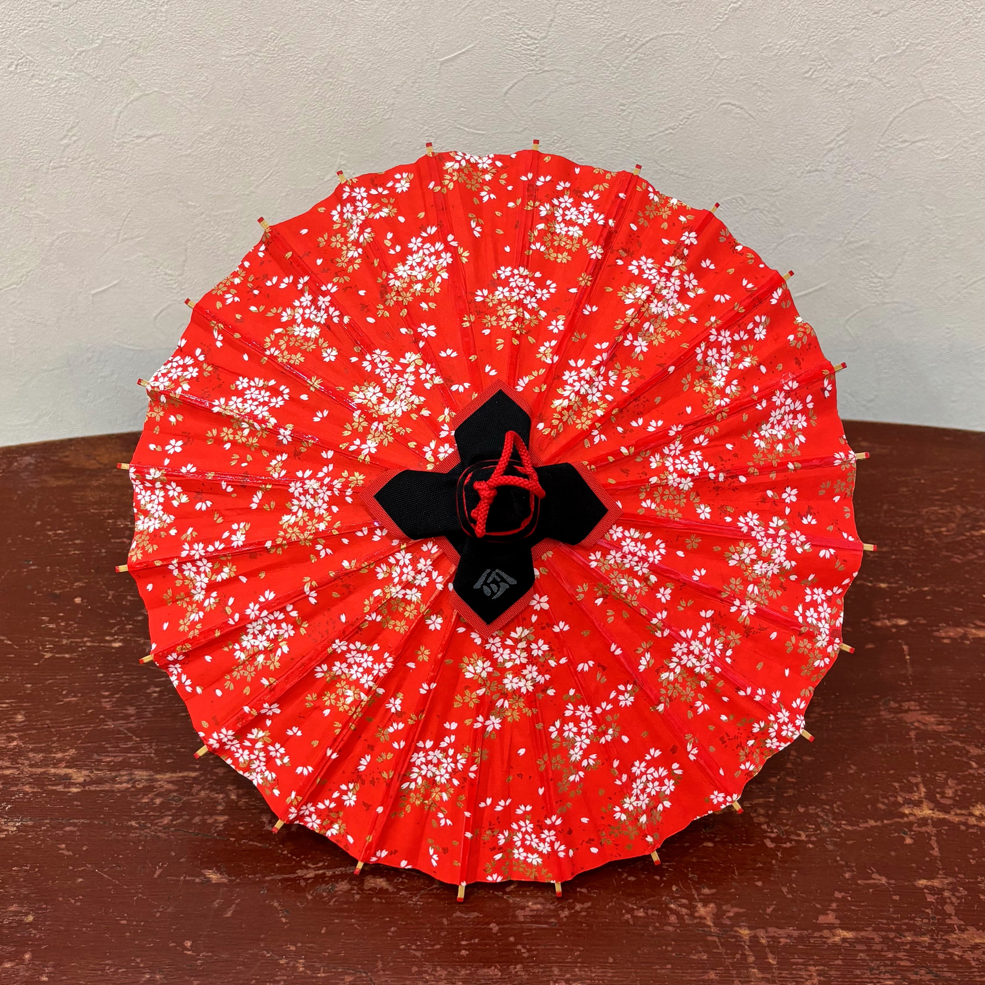 姫和傘 『桜かすみ』赤/クリア漆