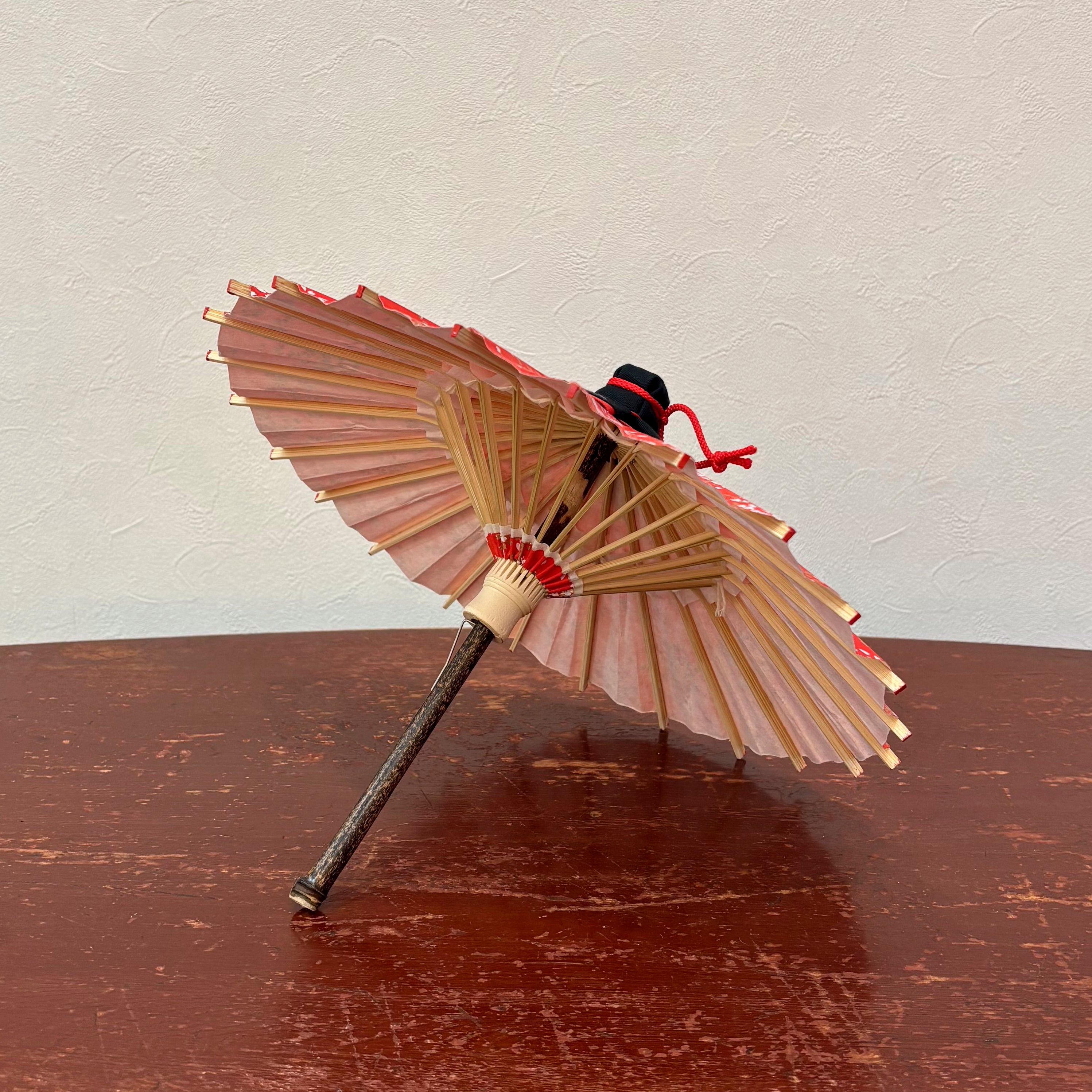 姫和傘 『桜かすみ』赤/クリア漆