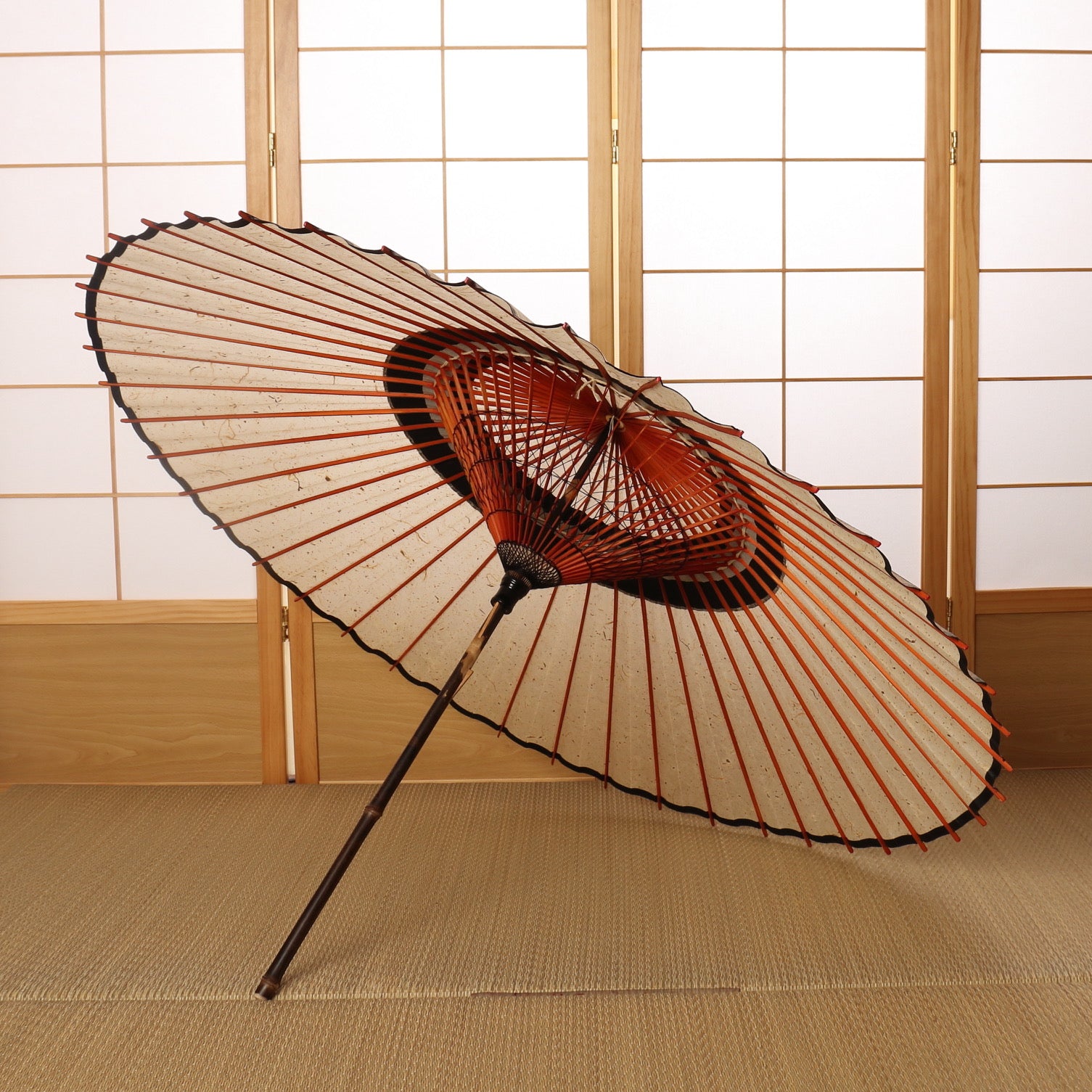 艶消し特選蛇の目柄 『吹雪に漆黒』