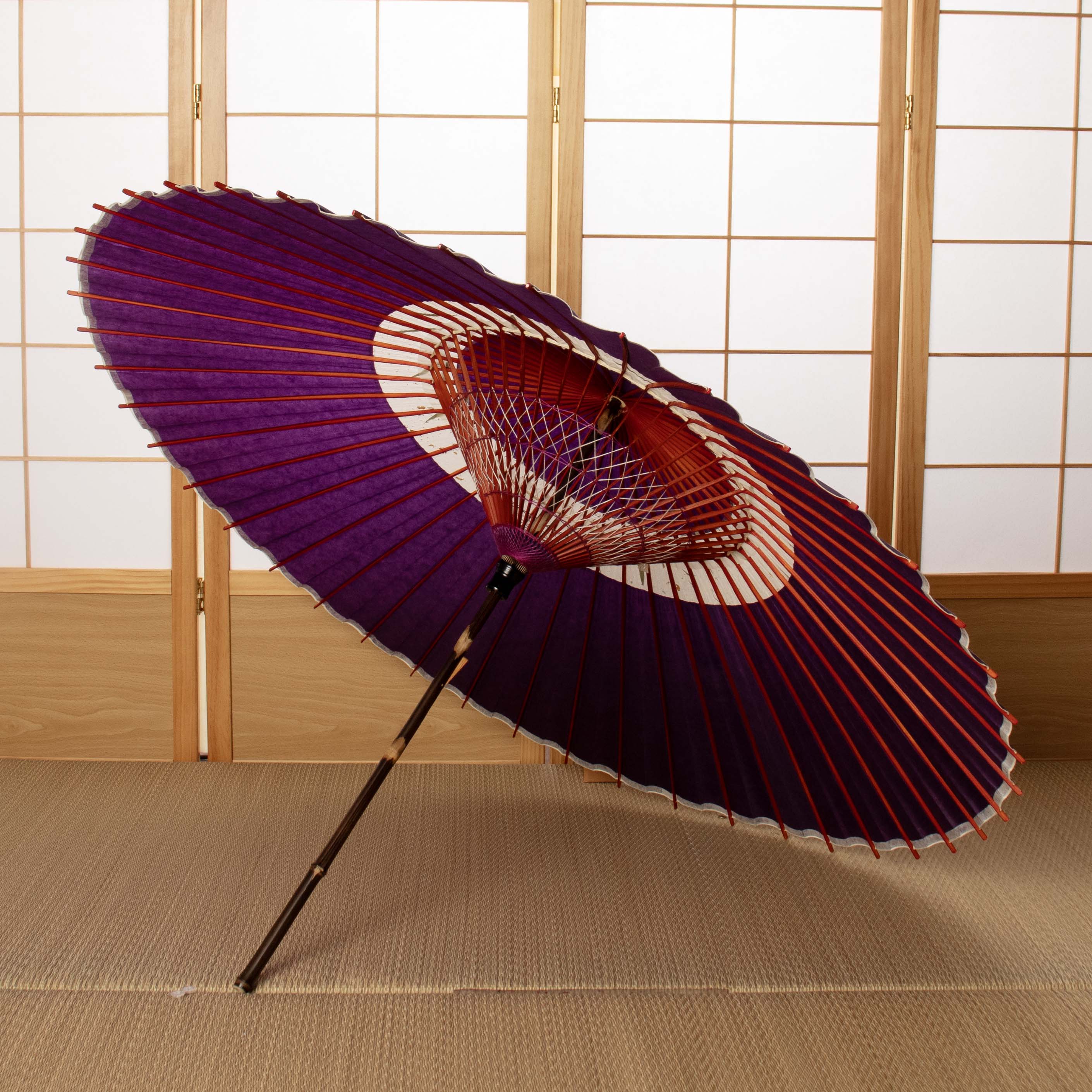 特選蛇の目柄  『京紫に笹』