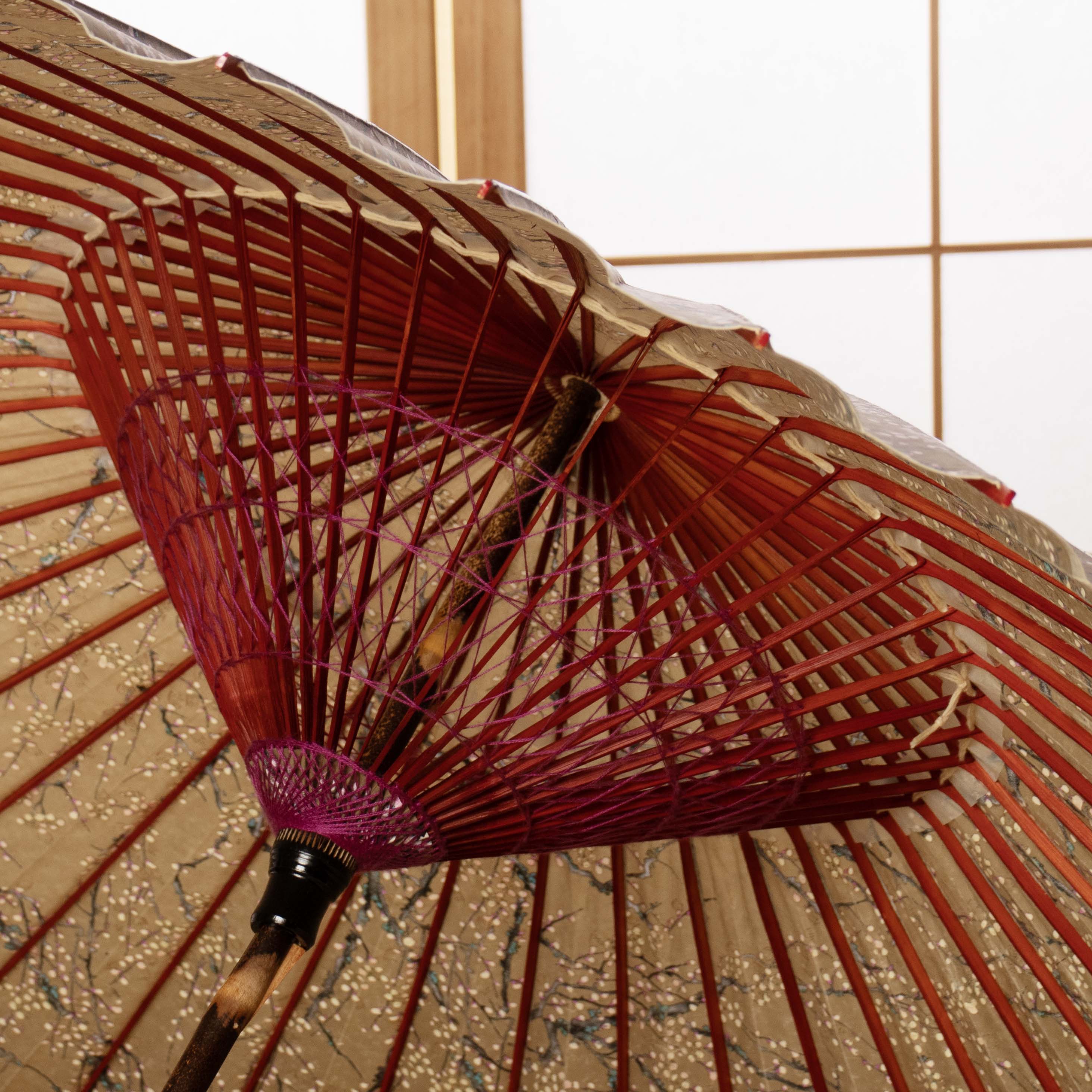 京友禅 黒竹『梅流水 くるみ色』