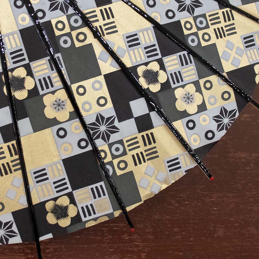 姫和傘  大寸『変わり市松 梅文様』