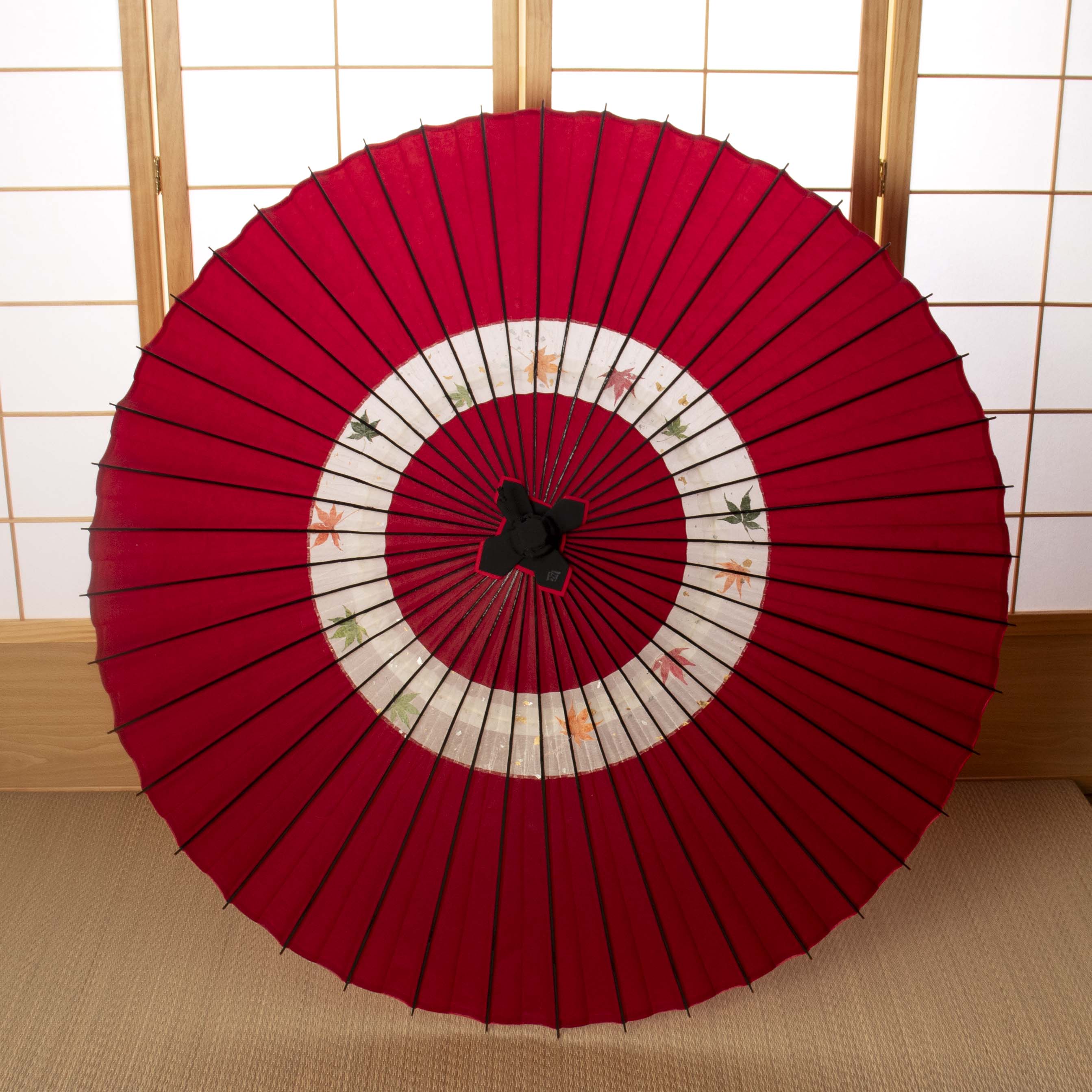 特選蛇の目柄 『深紅に紅葉』